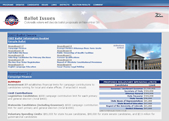 Colorado Campaign Election Website: Ballot Issues, Skoubo Graphics